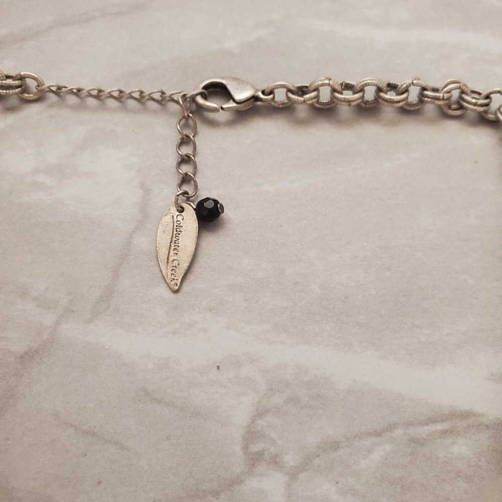 ✨ Coldwater Creek Black AB Aurora Borealis Beaded Stone Necklace ✨ - Picture 2 of 8